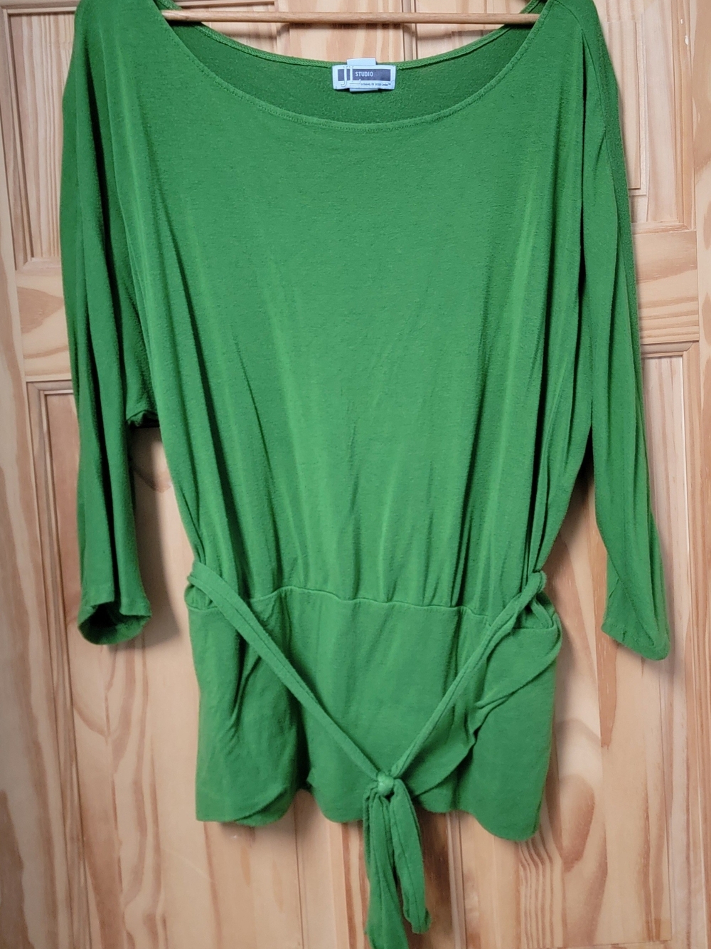 JL Studio Green Tie-Front Tunic Top - Size 2X